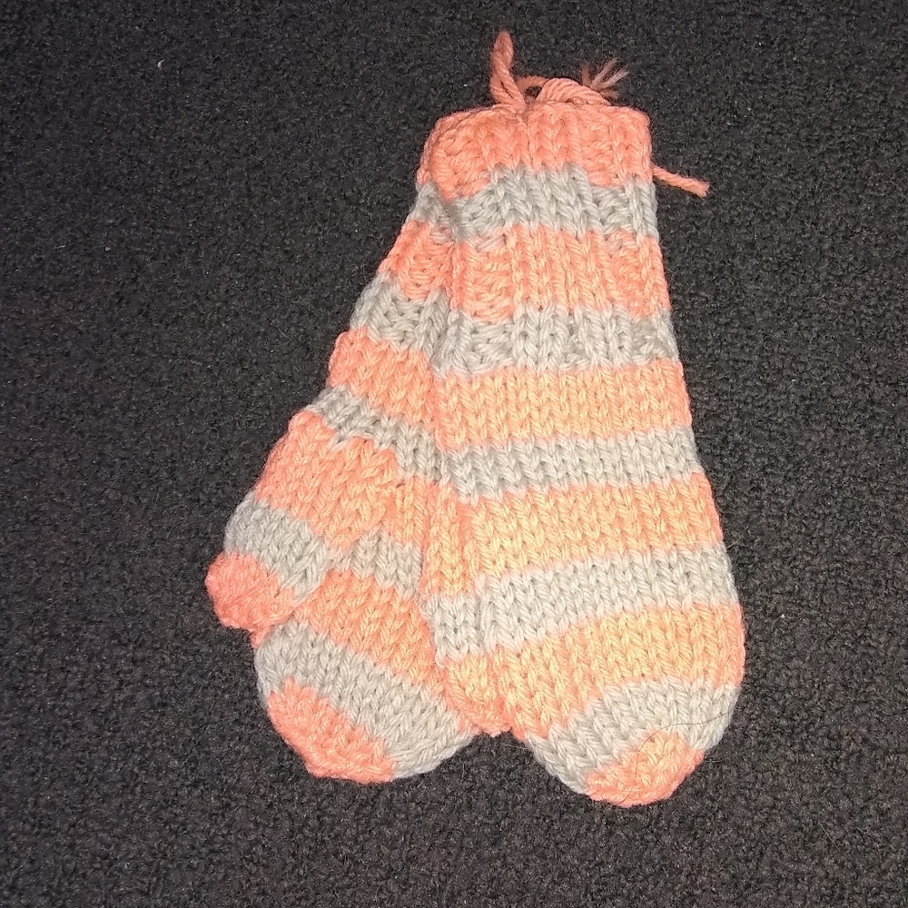 Handmade hand knitted children's mittens